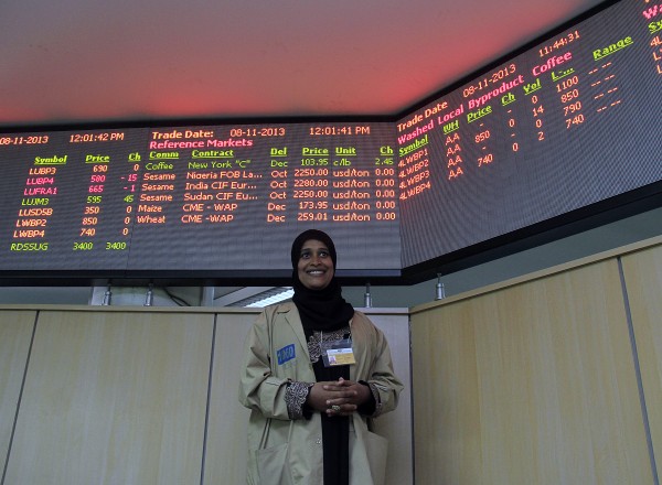 Nefina is a trader at the Ethiopian Commodity Exchange, where open data means farmers and buyers can track prices of coffee in real time. Photo: ONE